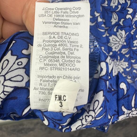 J.CREW BEAUTIFUL embroidered 100% cotton voile top in block print Size M coastal - Picture 10 of 16